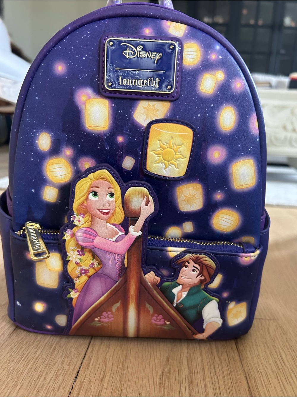 Loungefly Disney Tangled Rapunzel Purple Gold Mini Backpack